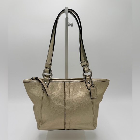 Coach Handbags - Coach Mini Tote Satchel | Turquoise Blue Interior | Y2K 42416 Metallic Gold